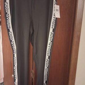 Michael Kors Black Leggings with Logo Side Tape